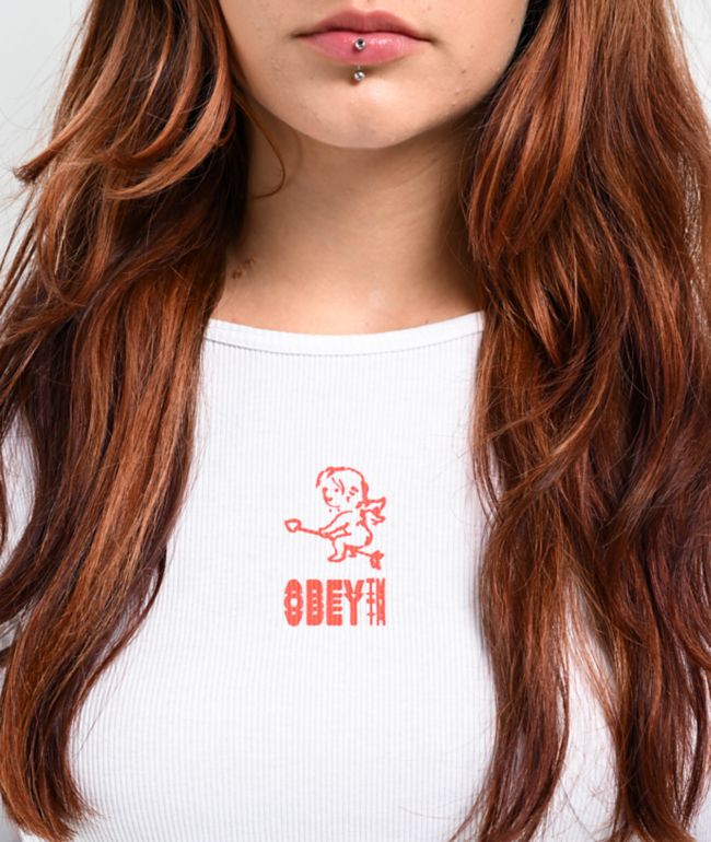 Obey Cupid White Long Sleeve T-Shirt - thumbnail 3