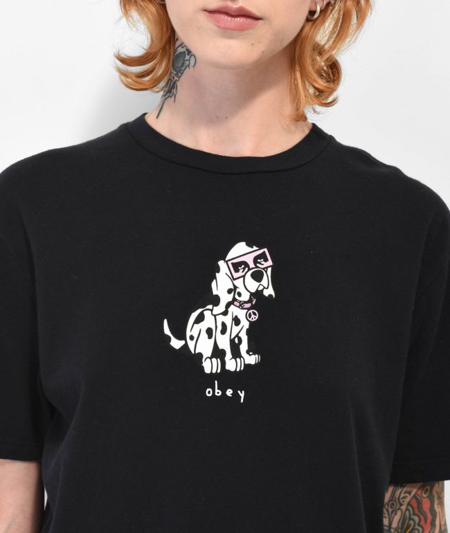 Obey Eyes Dalmatian Black T-Shirt - thumbnail 2