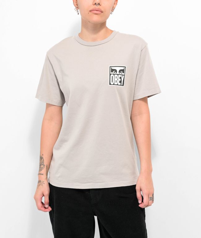 Obey Eyes Icon 2 Silver T-Shirt - thumbnail 2