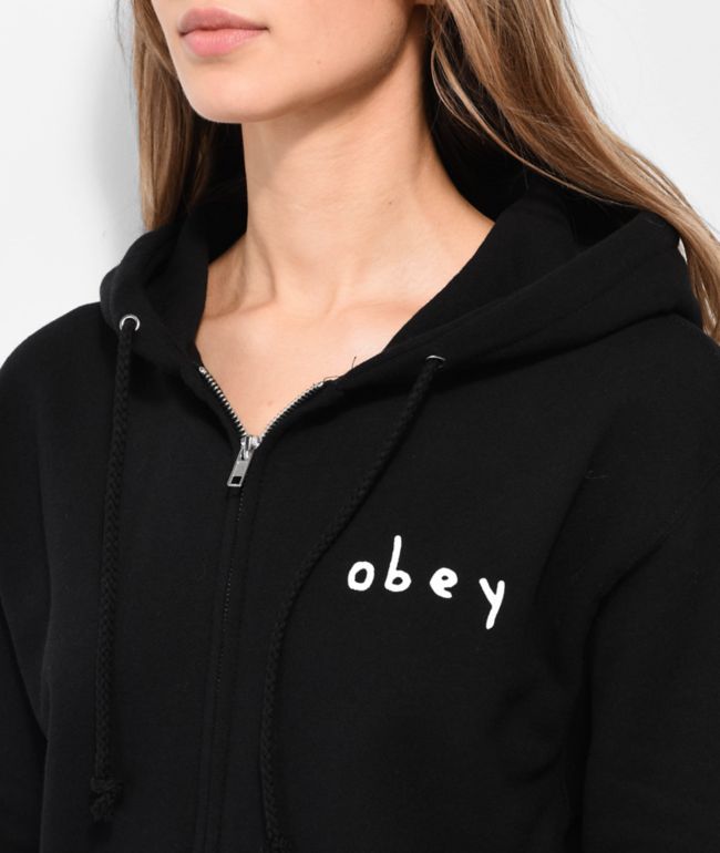 Obey Fairytale Forest Black Zip Hoodie - thumbnail 3