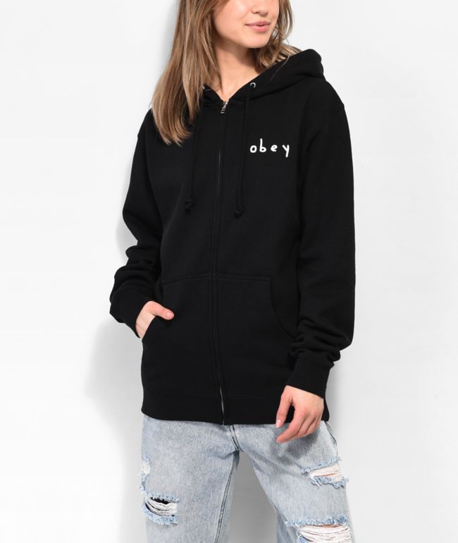 Obey Fairytale Forest Black Zip Hoodie - thumbnail 2