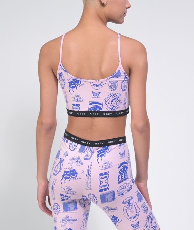 Obey Flash Pink Crop Tank Top - thumbnail 2