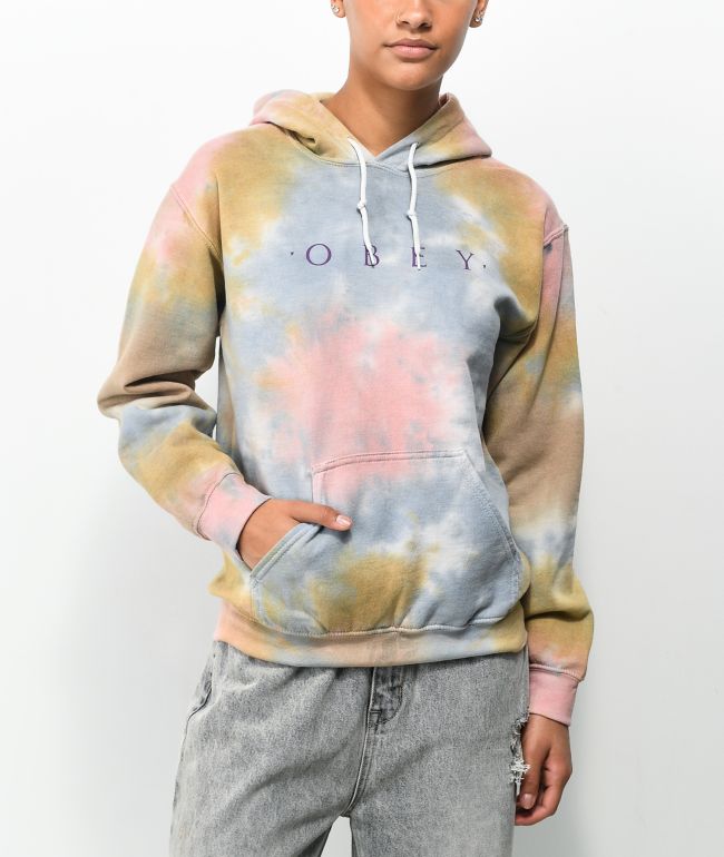 Obey Flower Packet Tie Dye Hoodie - thumbnail 2