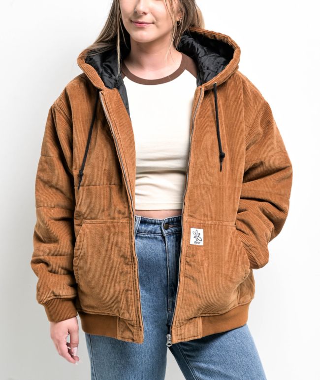 Obey Forever Bomber Brown Corduroy Jacket - thumbnail 3
