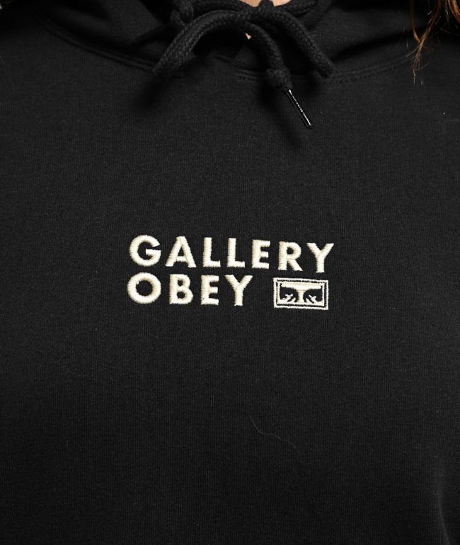 Obey Gallery Black Hoodie - thumbnail 3
