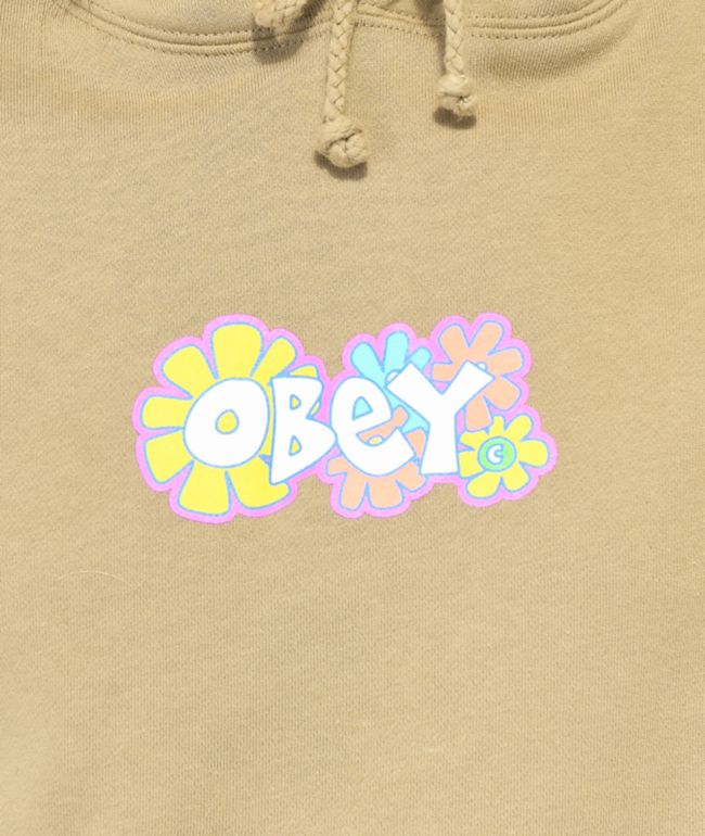 Obey Groovy Daisies Tan Hoodie - thumbnail 3