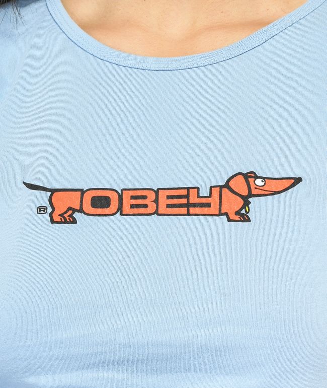 Obey Hot Dog Slate Crop T-Shirt - thumbnail 2