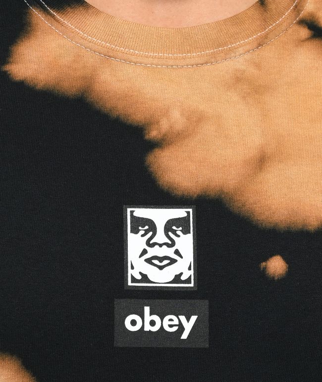 Obey Icon Face Black Bleach Wash T-Shirt - thumbnail 3