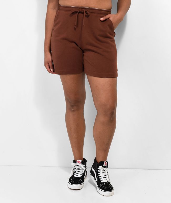 Obey Kori Terry Brown Sweat Shorts - thumbnail 3