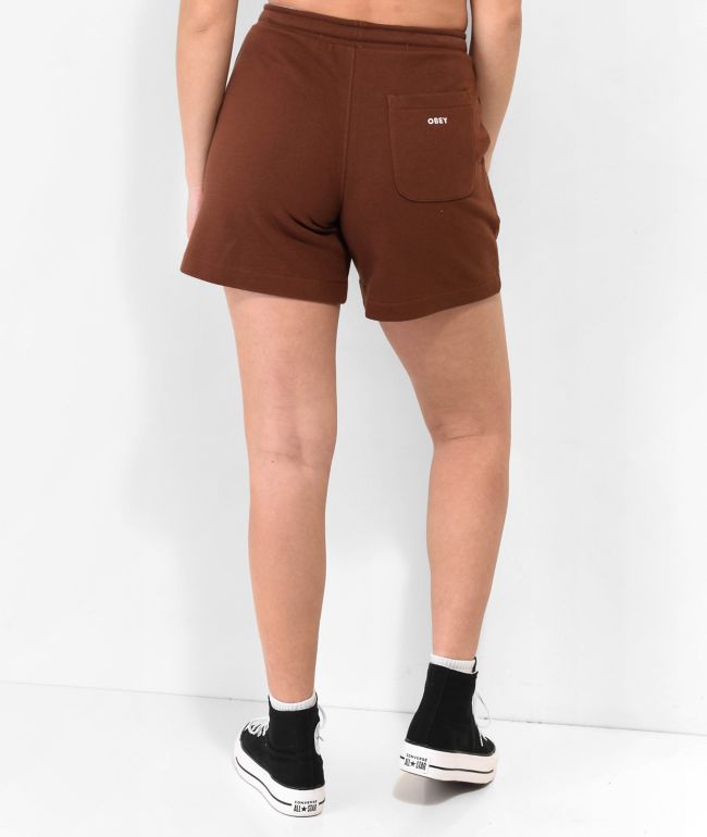 Obey Kori Terry Brown Sweat Shorts - thumbnail 2