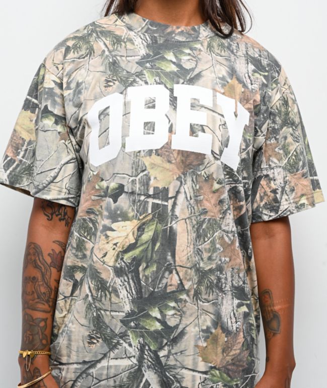 Obey Leaf Collegiate Camo T-Shirt - thumbnail 3