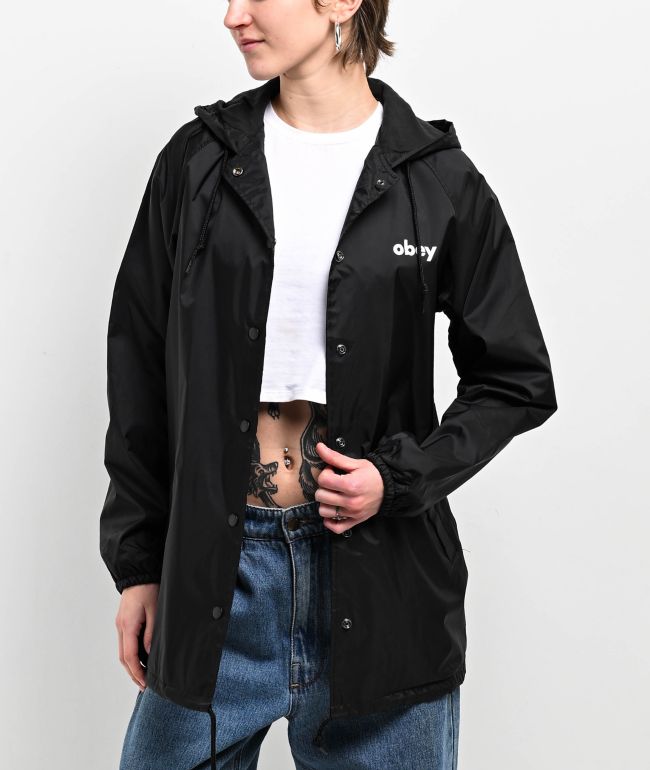 Obey Lowercase Black Windbreaker Jacket - thumbnail 3
