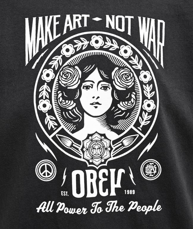 Obey Make Art Not War 2 Black T-Shirt - thumbnail 2