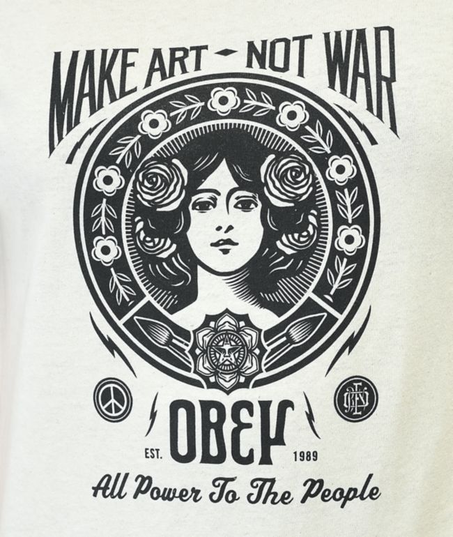 Obey Make Art Not War Natural T-Shirt - thumbnail 2