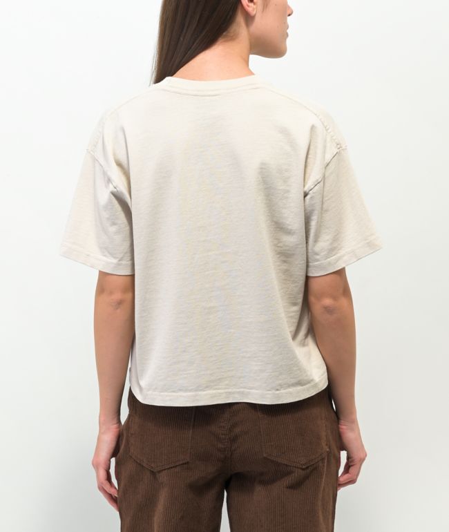 Obey Mandala Beige Crop T-Shirt - thumbnail 3