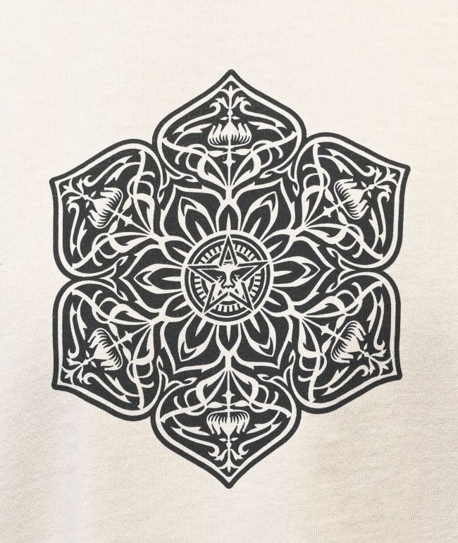 Obey Mandala Beige Crop T-Shirt - thumbnail 2