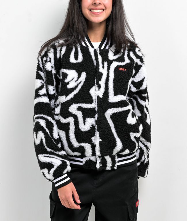 Obey Mazy Sherpa Varsity Jacket - thumbnail 3
