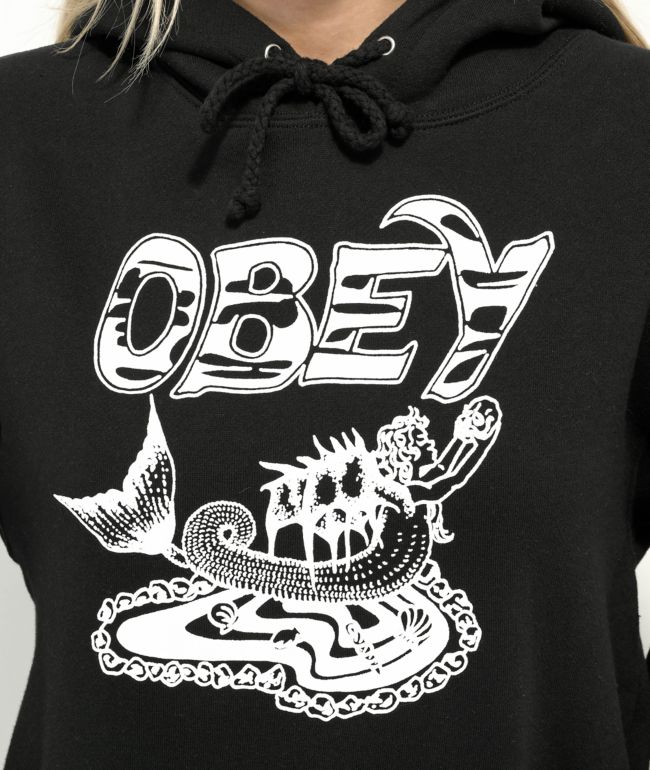 Obey Mermaid Thorns Black Hoodie - thumbnail 3