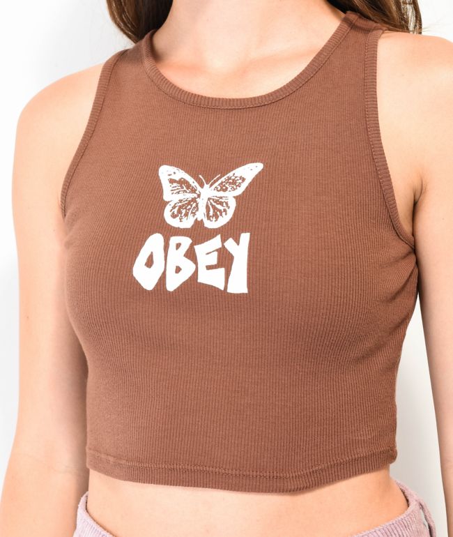 Obey Metamorphosis Sepia Crop Tank Top - thumbnail 3