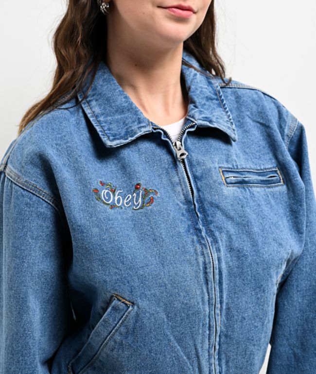 Obey Nessa Light Indigo Denim Jacket - thumbnail 3