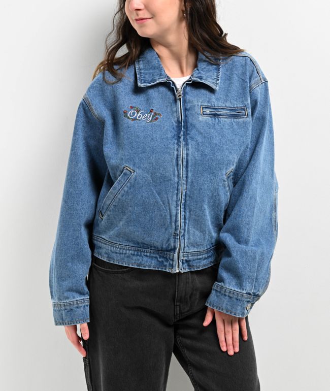 Obey Nessa Light Indigo Denim Jacket - thumbnail 2