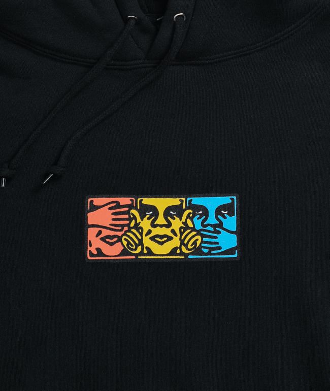 Obey No Evil Black Hoodie - thumbnail 3