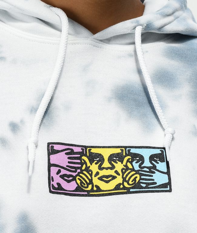 Obey No Evil Grey Tie Dye Hoodie - thumbnail 3