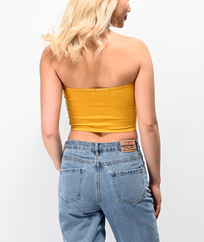 Obey Novel 2 Mustard Yellow Tube Top - thumbnail 3