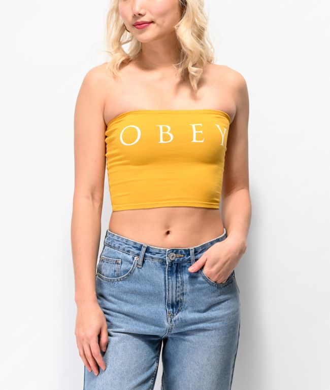 Obey Novel 2 Mustard Yellow Tube Top