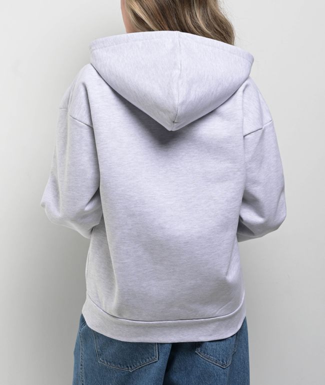 Obey Oval Extra Heavy Light Grey Zip Hoodie - thumbnail 2
