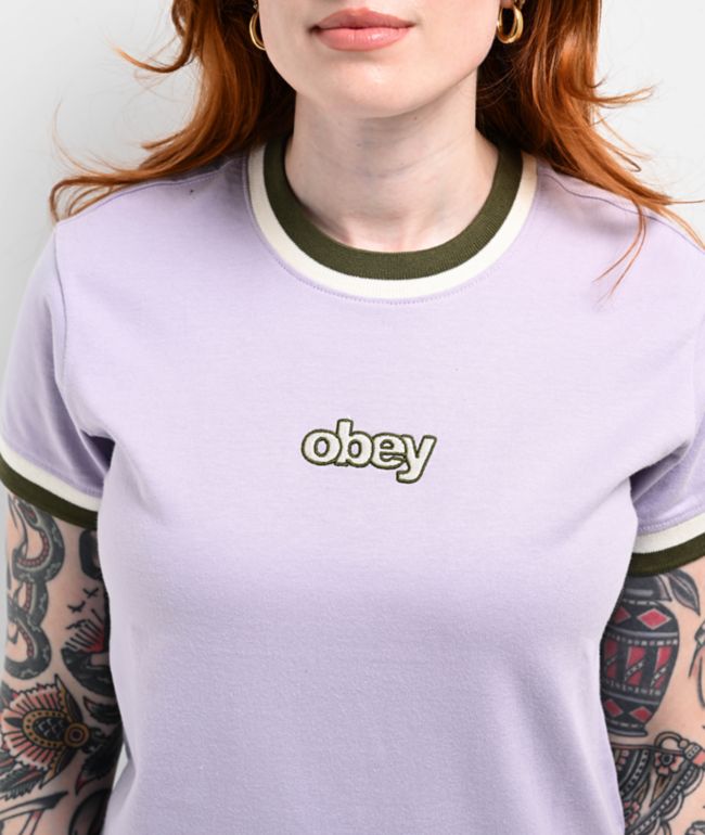 Obey Penny Orchid Petal Ringer T-Shirt - thumbnail 3