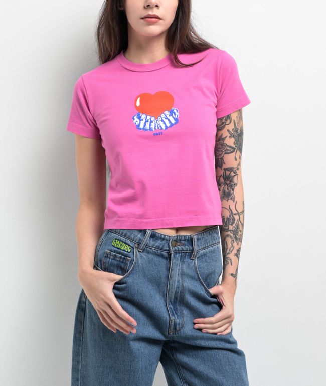 Obey Pure Love Kaylin Fiji Flower Crop T-Shirt