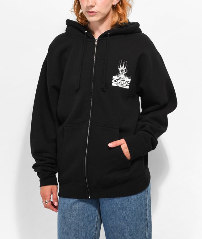 Obey Records Hand Black Zip Hoodie - thumbnail 2