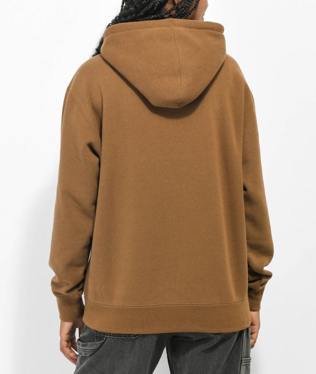 Obey Ribbit Embroidered Brown Hoodie - thumbnail 2