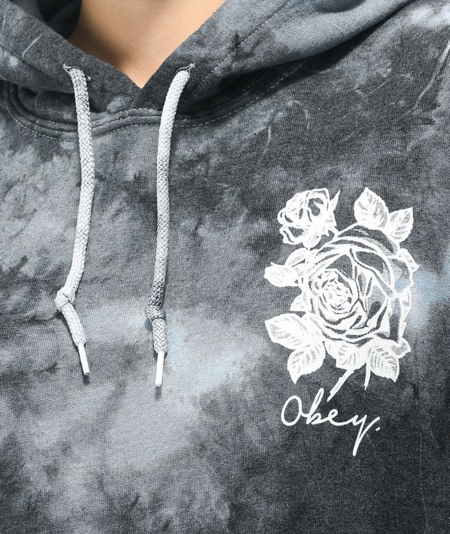 Obey Ruby Rose Black Tie Dye Hoodie - thumbnail 3