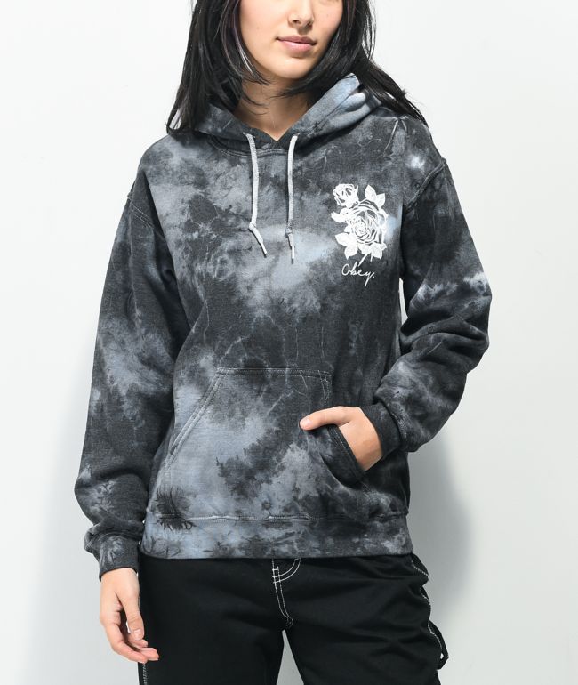Obey Ruby Rose Black Tie Dye Hoodie - thumbnail 2