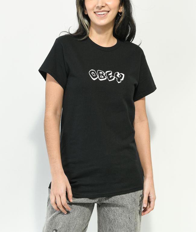 Obey Smellin Daisies Black T-Shirt - thumbnail 2