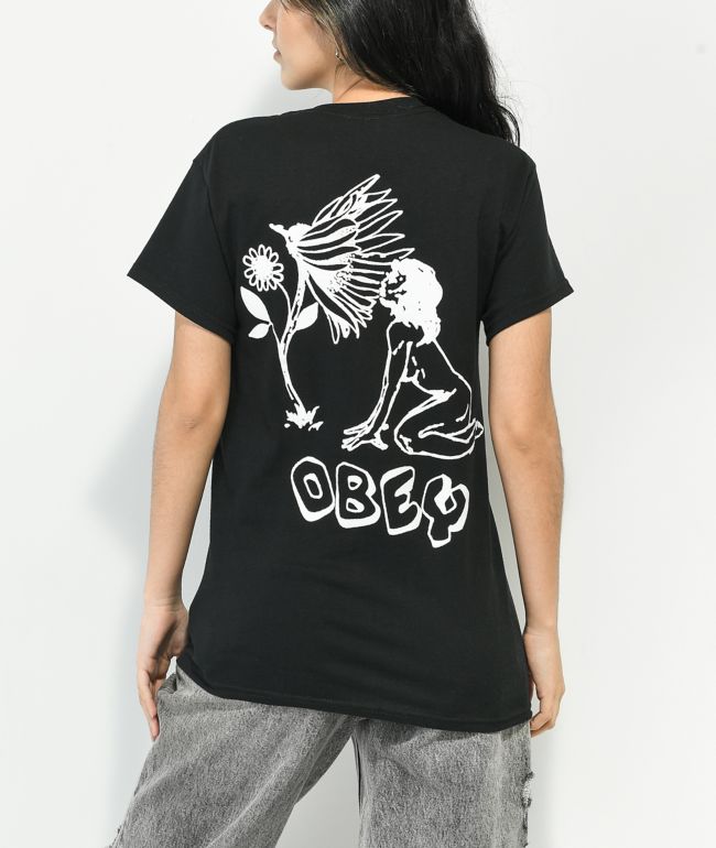 Obey Smellin Daisies Black T-Shirt