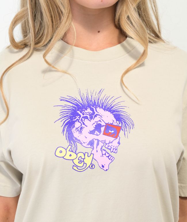 Obey Still Alive Skull Natural T-Shirt - thumbnail 2