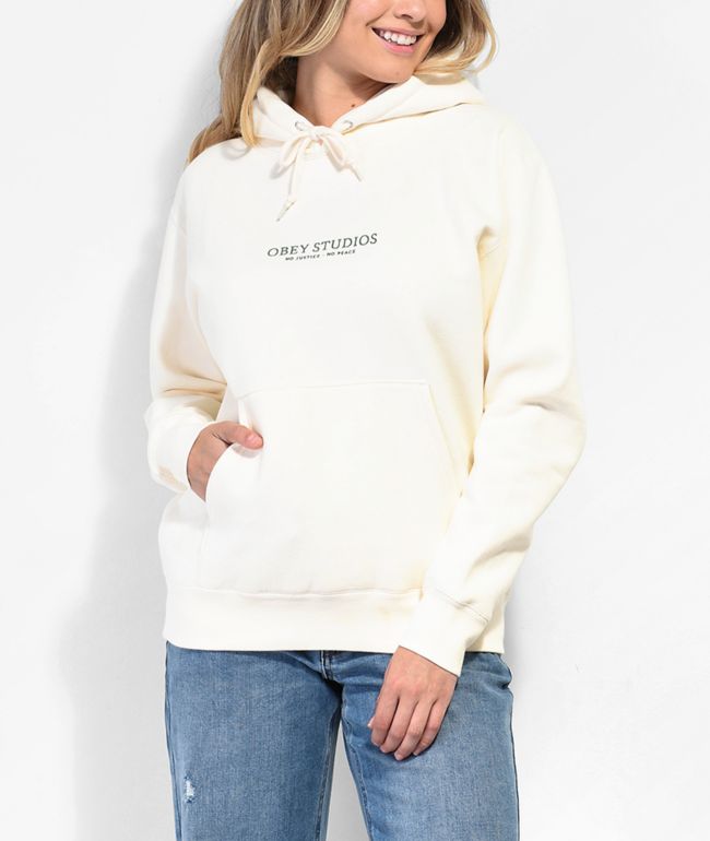 Obey Studios Off White Hoodie