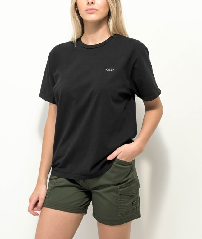 Obey Torn Icon Black T-Shirt - thumbnail 2