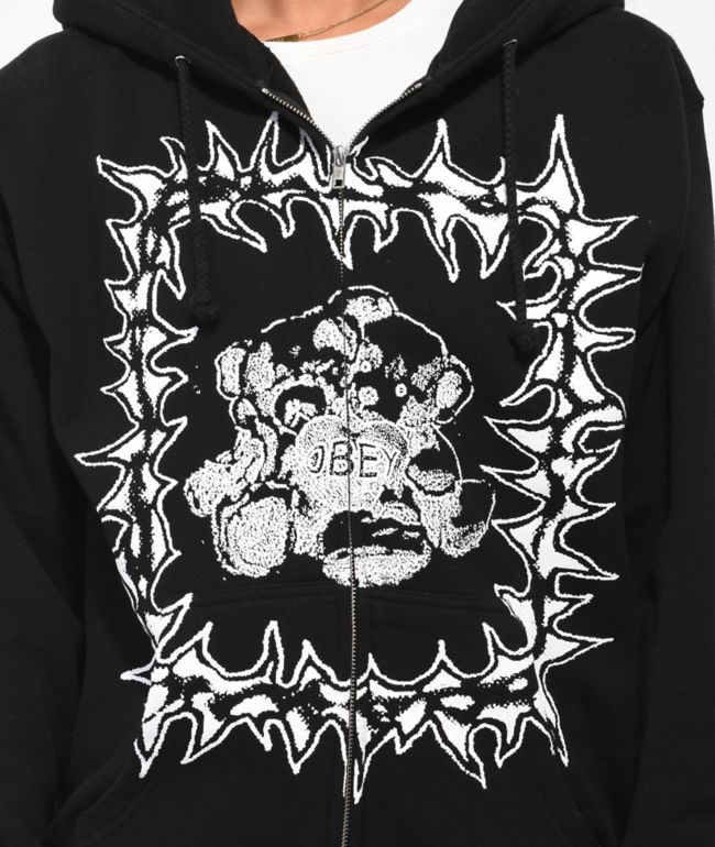 Obey Tough Love Black Zip Hoodie - thumbnail 3