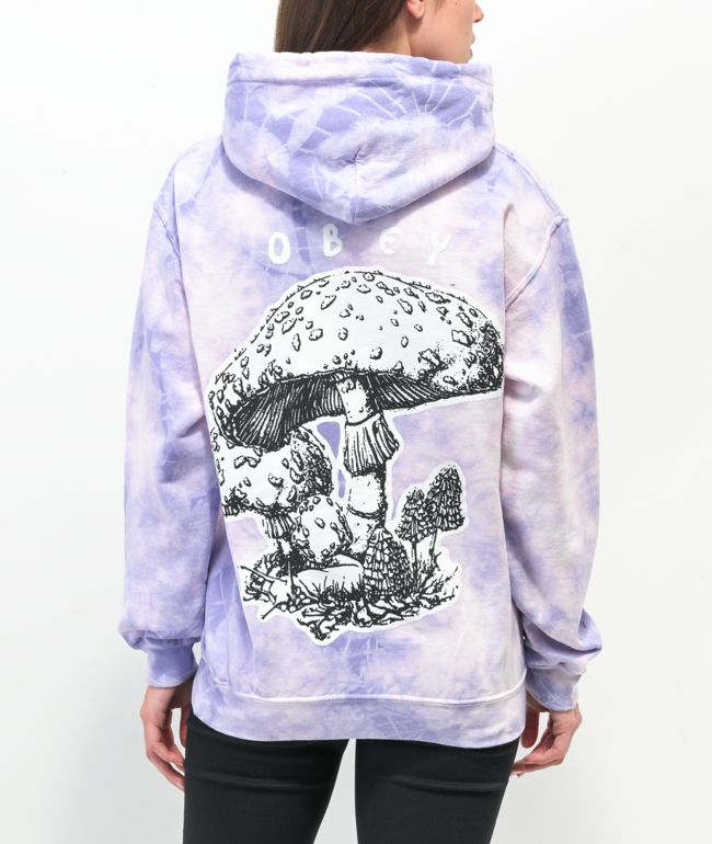 Obey Worldwide Mushroom Purple & White Tie Dye Hoodie
