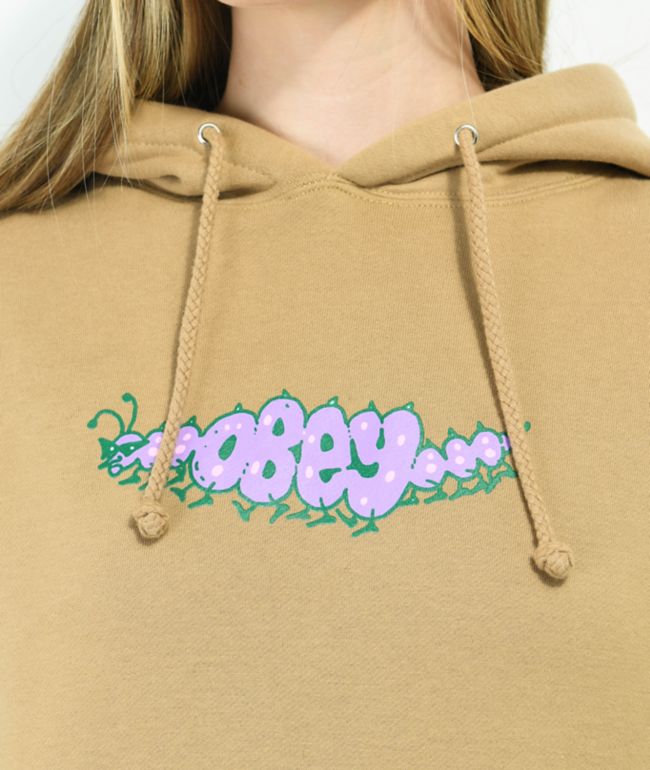 Obey Worm Sandstone Brown Hoodie - thumbnail 3