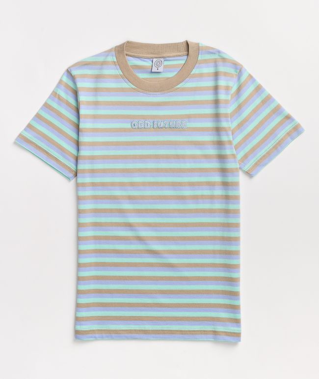 Odd Future Blue, Purple, & Tan Stripe T-Shirt