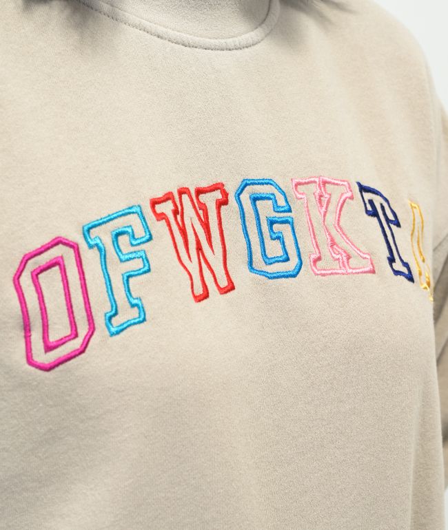 Odd Future OFWGKTA Tan Crop Crewneck Sweatshirt - thumbnail 3