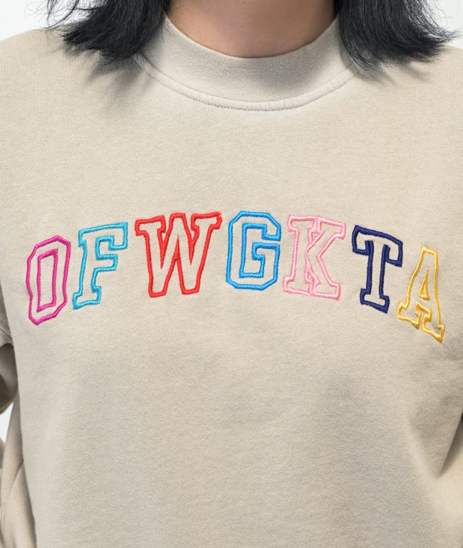 Odd Future OFWGKTA Tan Crop Crewneck Sweatshirt - thumbnail 2