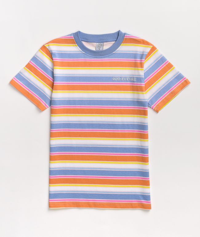 Odd Future Orange, Periwinkle & White Stripe T-Shirt