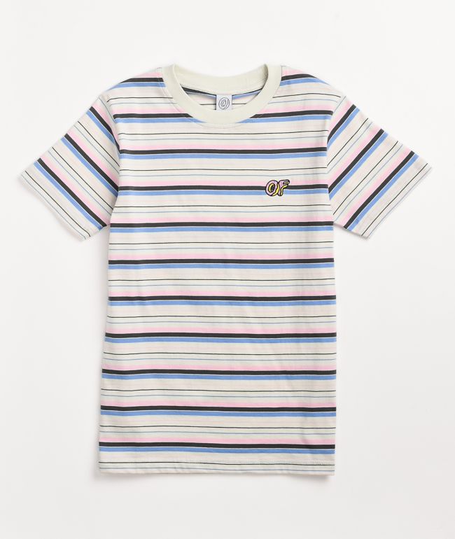 Odd Future Pink & Multi Stripe T-Shirt