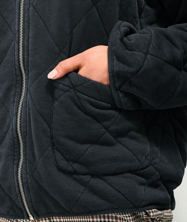 Oversized Quilted Black Jacket - thumbnail 3